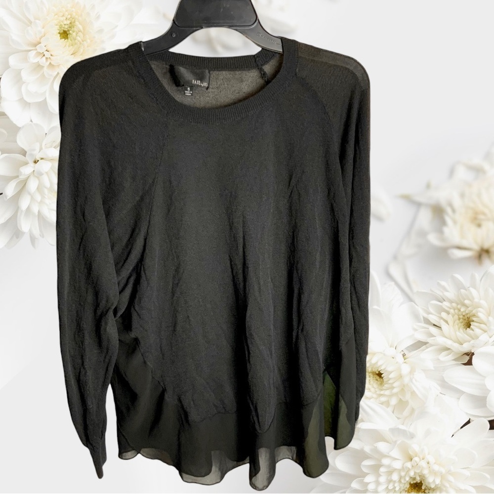 Fate by LFD Black Sheer Blouse Top Wm S